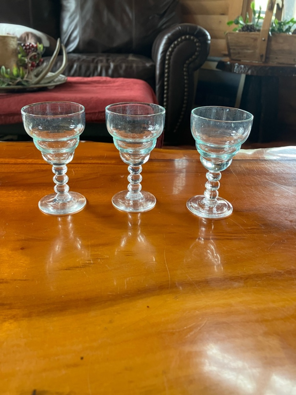 Clear Bubble Stem Aperitif Glasses - Set of 3